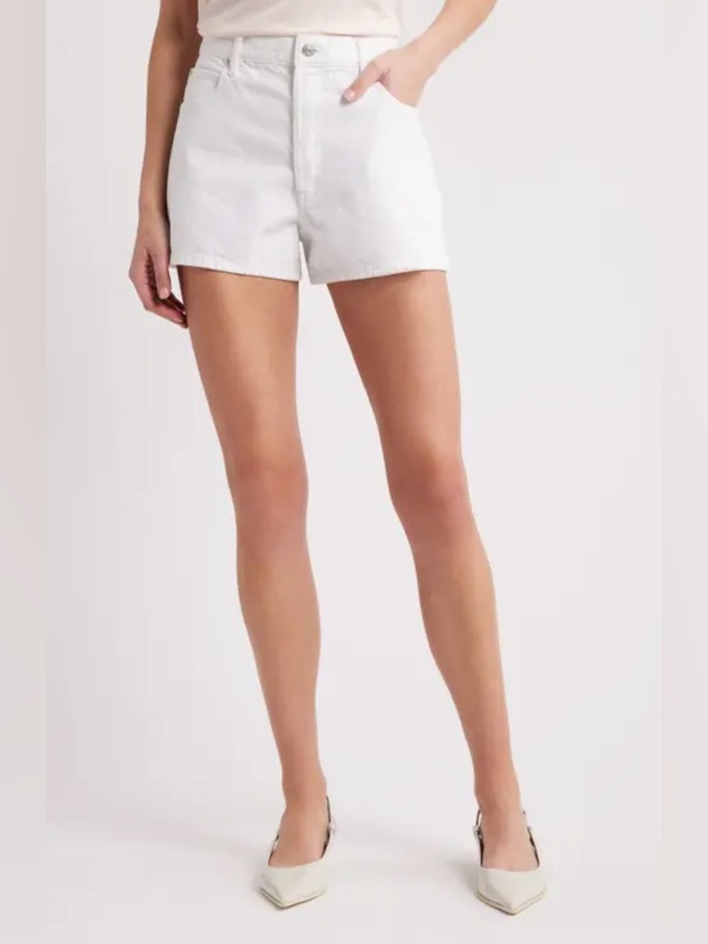 Helmut Lang daisy duke Shorts denim white textured ssense revolve minimal clean